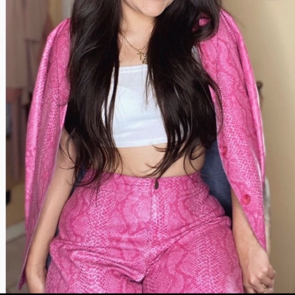 Women’s Snakeskin 2 Piece Pink Suit